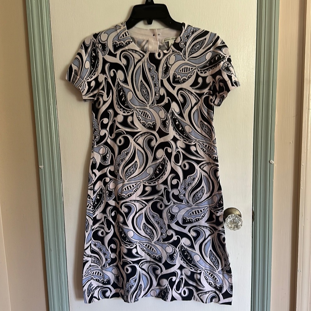 Banana Republic Dress Blue and White Size Medium Cotton for Work or Play